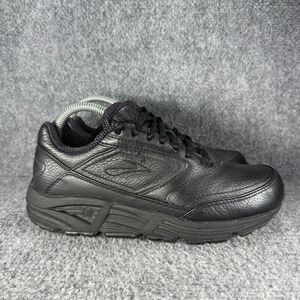 Brooks Addiction Walker Womens 8.5 Shoes Black Leather Walking Athletic Sneakers